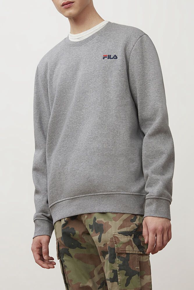 Fila Colona Sweatshirt Grey - Mens - 94835HWVM